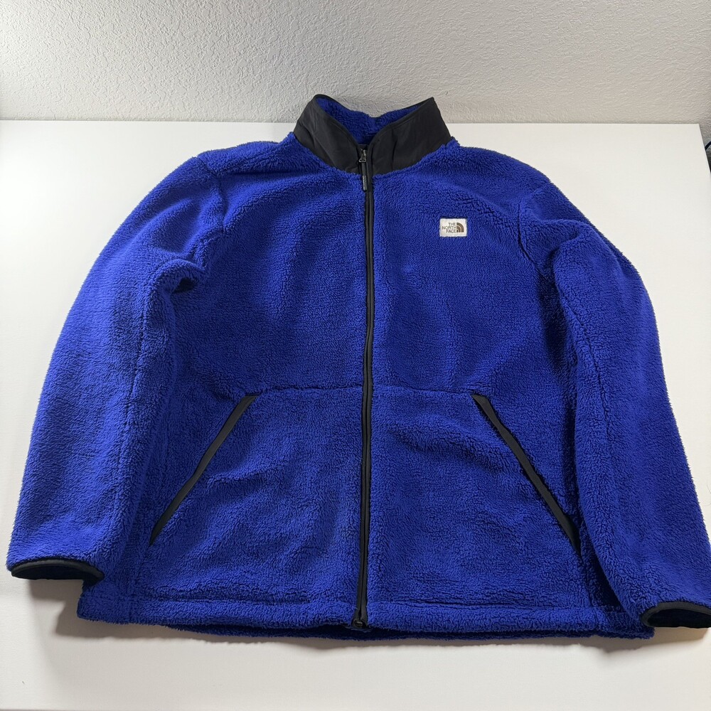 The North Face Jacket Mens 3XL Blue Campshire Sherpa Fleece Full Zip NF0A3YRT